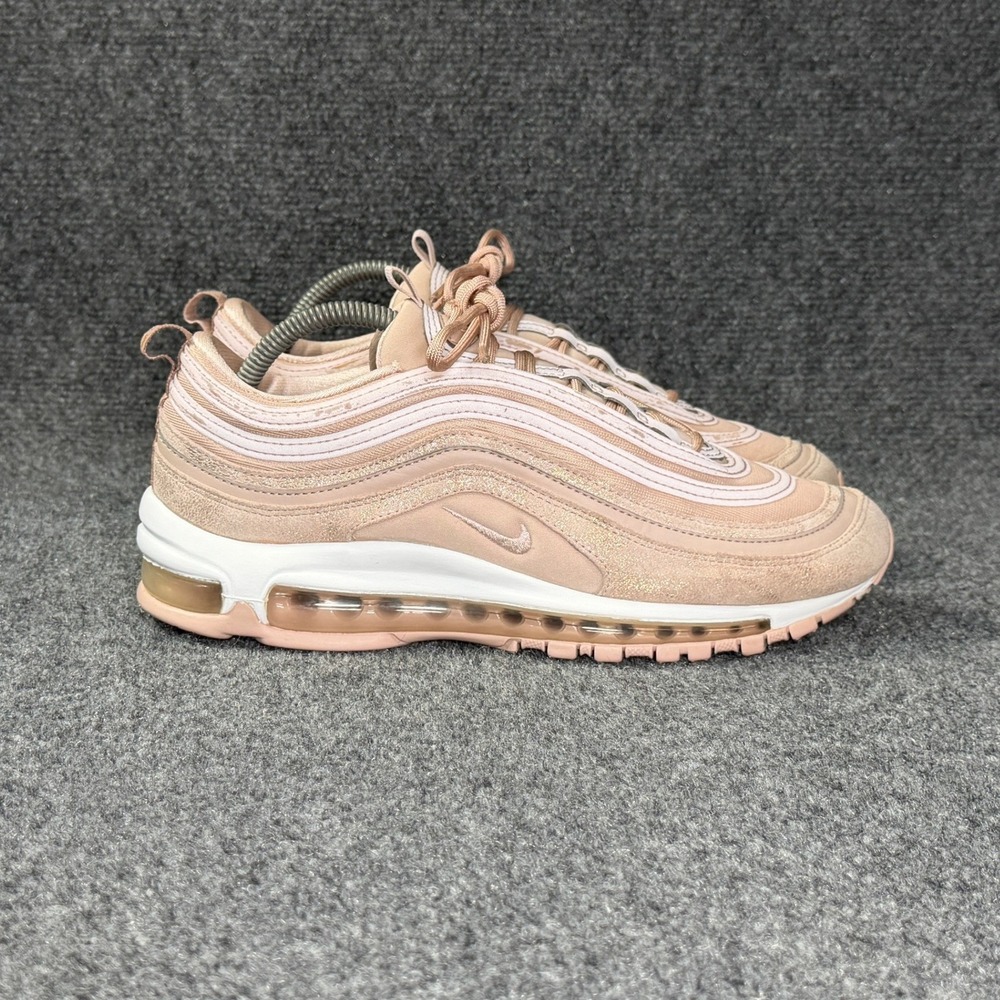 Nike Air Max 97 Running Shoes Women's 10 Metallic Particle Beige Pink Athletic